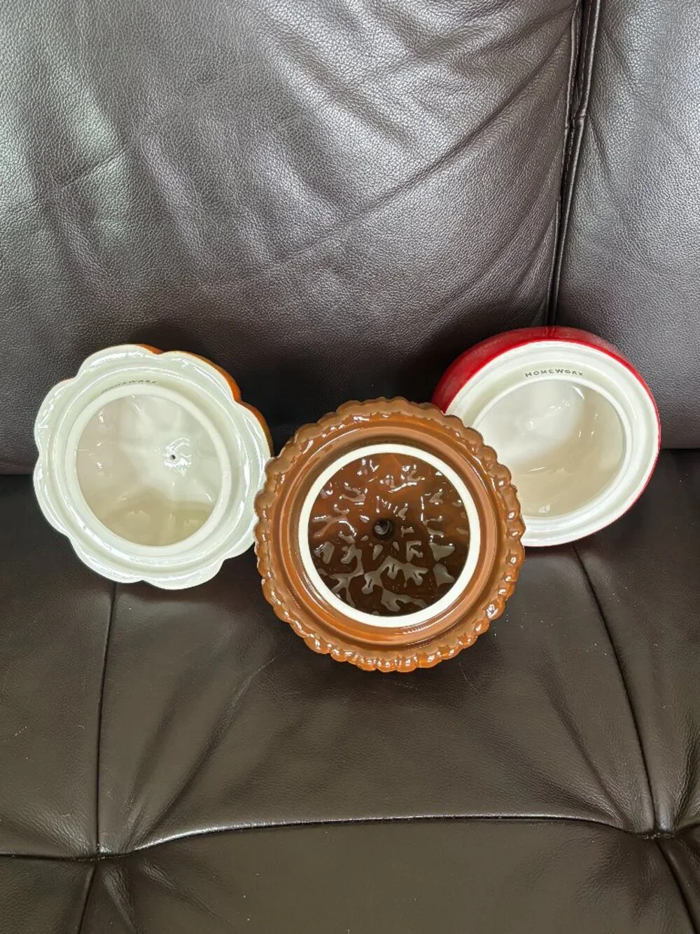 HomeWorx Autumn Ceramic Candle Topper Set of 3 (Acorn, Pumpkin, Apple)